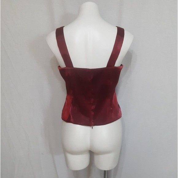 Dressbarn Collection Magenta Red Satin Formal Suit-Blouse & Blazer Set Size 8 - Picture 6 of 11